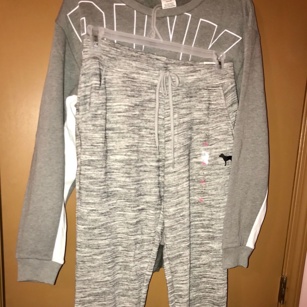Pink Sweatshirt & Pants Set